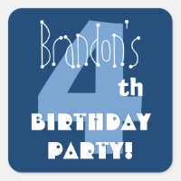 4.º Aniversário Marinho de Nome Personalizado e Az