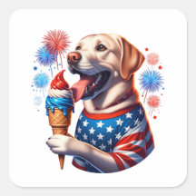 4 de julho Cão com Sorvete Cone