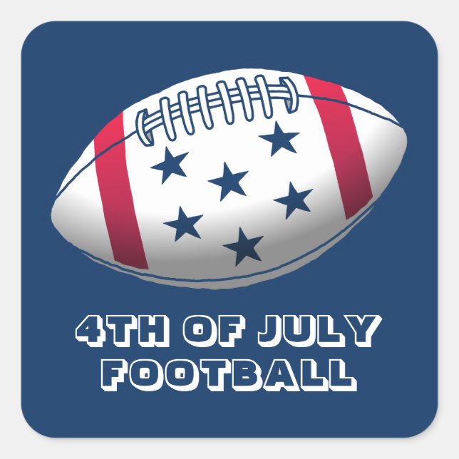 Adesivo Quadrado 4 de julho de futebol (Frente)