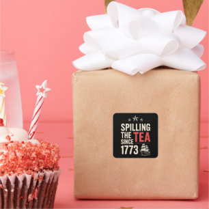 Adesivo Quadrado 4 de julho Esmagando o Chá desde 1773 Patriótico