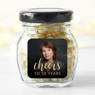 Adesivo Quadrado 50ª Festa de aniversário de torcida por fotos