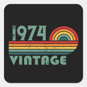 Adesivo Quadrado 50ª festa de aniversário personalizada