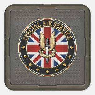 Adesivo Quadrado [500] Crachá SAS (Special Air Service) [3D]