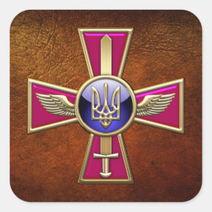 Adesivo Quadrado [500] Emblema ucraniano da força aérea
