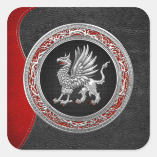 Adesivo Quadrado [500] Griffin prateado sagrado