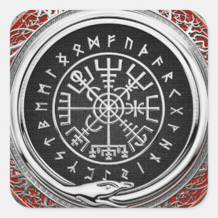 Adesivo Quadrado [500] Vegvisir - Compass Rísico Magico Viking Sil