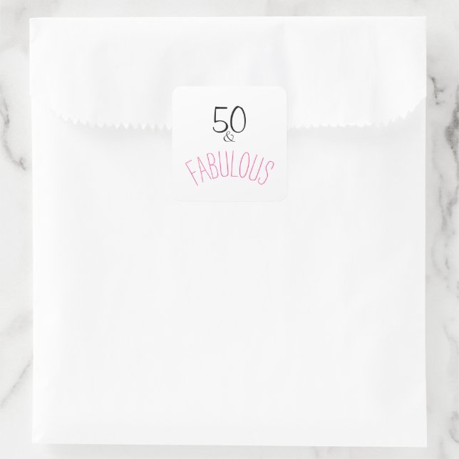 Adesivo Quadrado 50 e aniversário fabuloso (Bolsa)