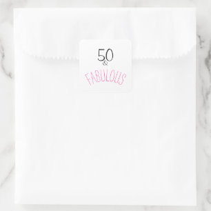Adesivo Quadrado 50 e aniversário fabuloso