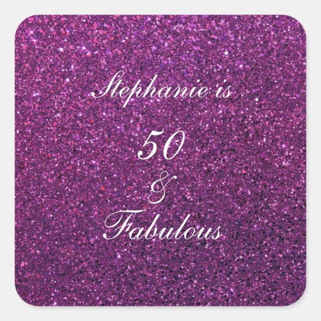 Adesivo Quadrado 50 E Fabulosa Bicicleta De Louro Roxo (Frente)