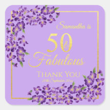 50 e Fabulosas Flores Violetas Douradas 50º aniver