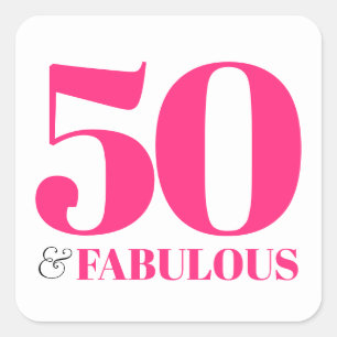 Adesivo Quadrado 50 e Fabulosos Tipografia Retro Rosa