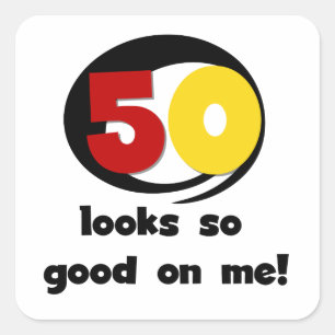 Adesivo Quadrado 50 me parece tão bom com camisetas e presentes