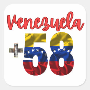 Adesivo Quadrado 58 Raízes venezuelanas autênticas do Orgulho da Ve