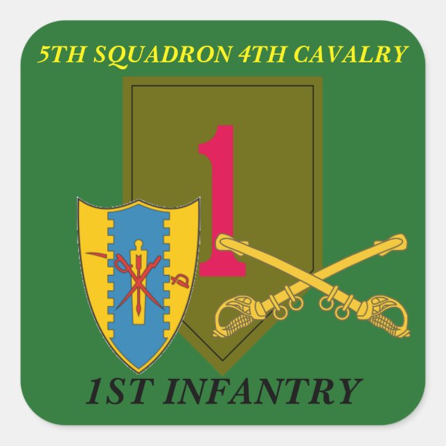 ADESIVO QUADRADO 5 SQUADRON 4º CAVALRY 1RUA INFANTEIRAS (Frente)