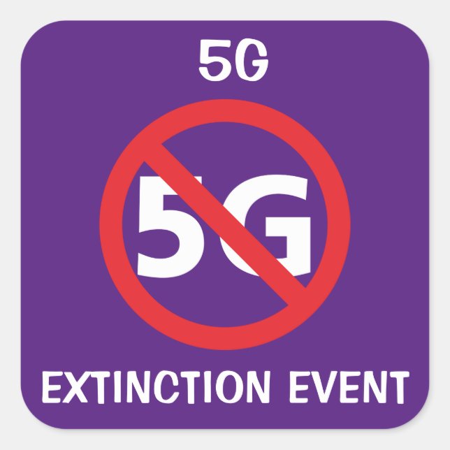 Adesivo Quadrado 5G Evento de Extinção (Frente)