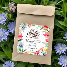 60ª Festa de aniversário Watercolor Floral