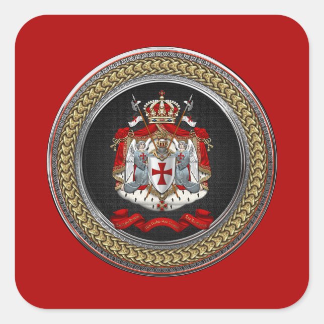 Adesivo Quadrado [600] Cavaleiros Templários Casaco de Armas (Frente)