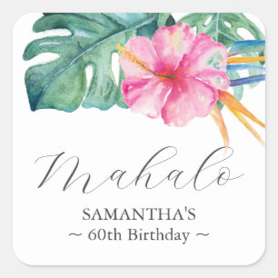 Adesivo Quadrado 60.º Aniversário Personalizado