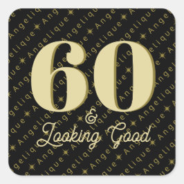 Adesivo Quadrado 60 e bom aniversário