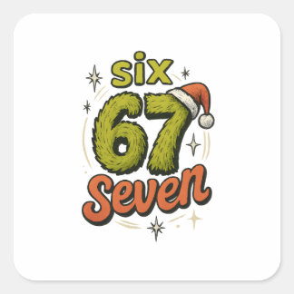 Adesivo Quadrado 67, 6-7 meme, 6 7 engraçado, 67 natal
