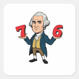 Adesivo Quadrado 67 George Washington 7-6 Seis Sete Meme 67
