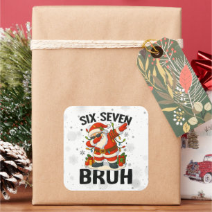 Adesivo Quadrado 67 Meme Seis Sete Bruh Natal Divertido 6 7