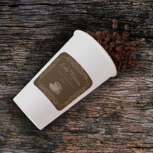 Adesivo Quadrado 6 pcs Vintage Brown café personalizado