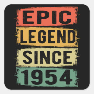 Adesivo Quadrado 71 Anos De Idade Dia 1954 Legenda Epic 71ruas Aniv