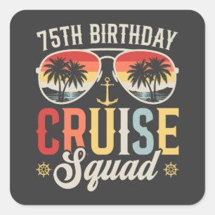 Adesivo Quadrado 75.º Aniversário do Cruise Squad Family Matching