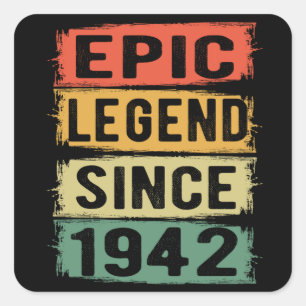 Adesivo Quadrado 79 Anos De Idade Dia 1942 80 Epic Legend Aniversár