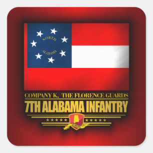 Adesivo Quadrado 7o Infantaria de Alabama