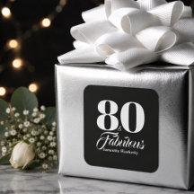 80 & Fabuloso Presente de Aniversário Preto Branco