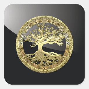 Adesivo Quadrado [81] Ouro Celta da Vida [3D]