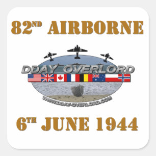 Adesivo Quadrado 82nd Airborne Division 6th June 1944