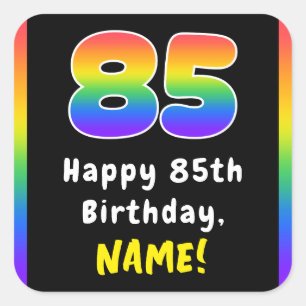 Adesivo Quadrado 85.º aniversário: Rainbow Spectrum # 85, Nome Pers
