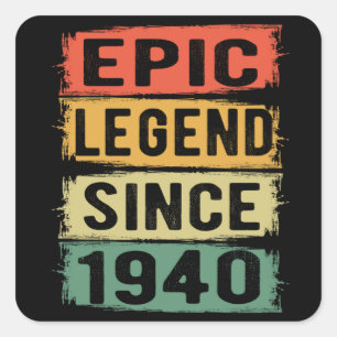 Adesivo Quadrado 85 Anos De Idade Dia 1940 Legenda Epic 85º Anivers