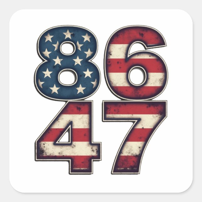 Adesivo Quadrado 86 47 Orgulho Maga Trump Presidente Dia da Inaugur (Frente)