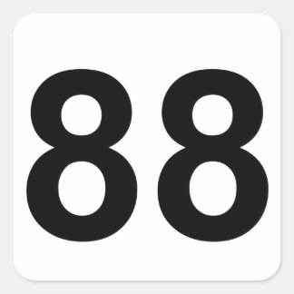 Adesivo Quadrado 88 - número oitenta e oito