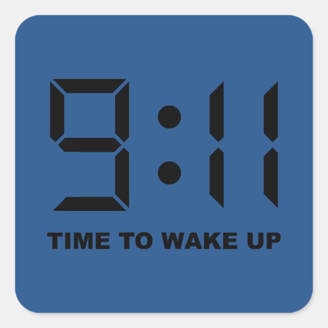 Adesivo Quadrado 9:11 hora para acordar (Frente)