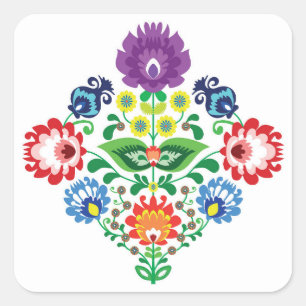 Adesivo Quadrado 💜9💓 Folk inspirou diamante