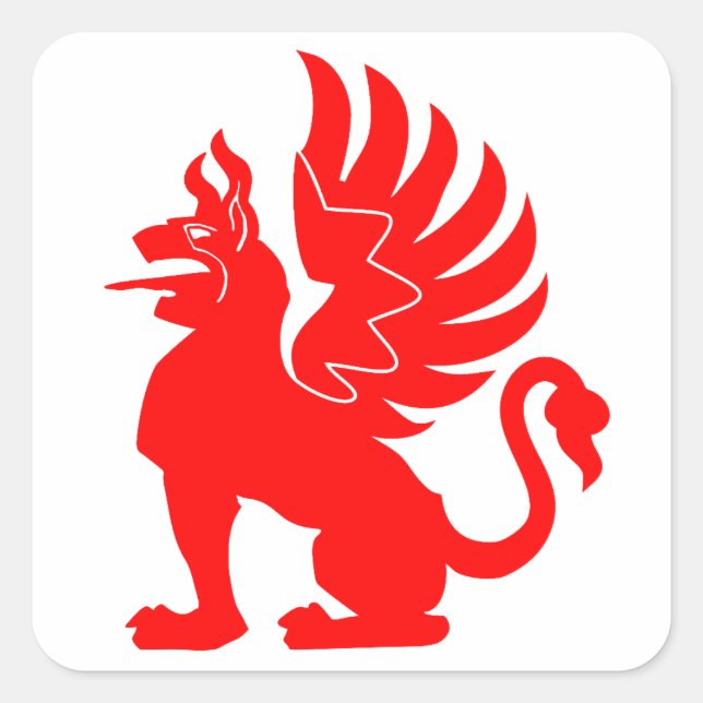 Adesivo Quadrado 9. Pessoal III./JG 26 Red Griffin 0B Insígnia (Frente)