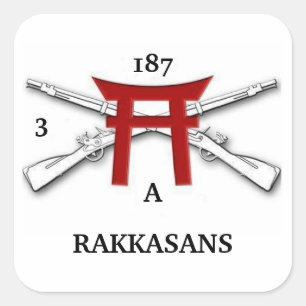 Adesivo Quadrado A 3/187th Infantry RAKASANS Stickers