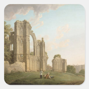 Adesivo Quadrado A abadia de St Mary, York, c.1778 (óleo em canvas