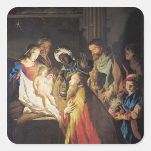 Adesivo Quadrado A adoração dos Magi 2