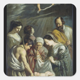 Adesivo Quadrado A adoração dos pastores, c.1630-32