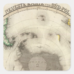 Adesivo Quadrado A Antártica, hemisfério sul