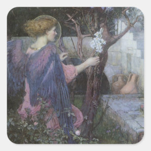Adesivo Quadrado A Anunciação por John William Waterhouse