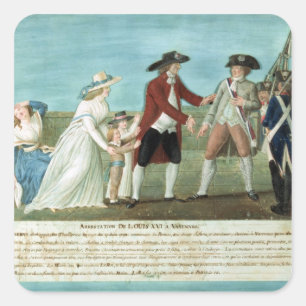 Adesivo Quadrado A apreensão de Louis XVI e sua família