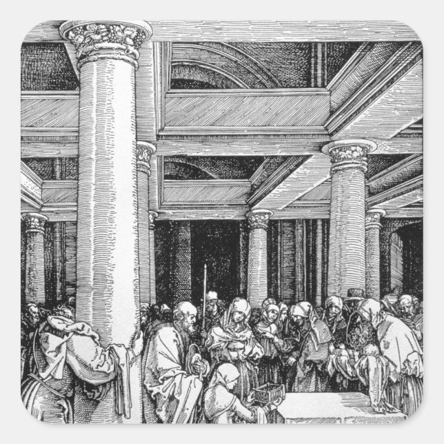 Adesivo Quadrado A Apresentação no Templo, c.1503/4 (Frente)