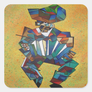 Adesivo Quadrado A Arte do Cubismo Acordeonista